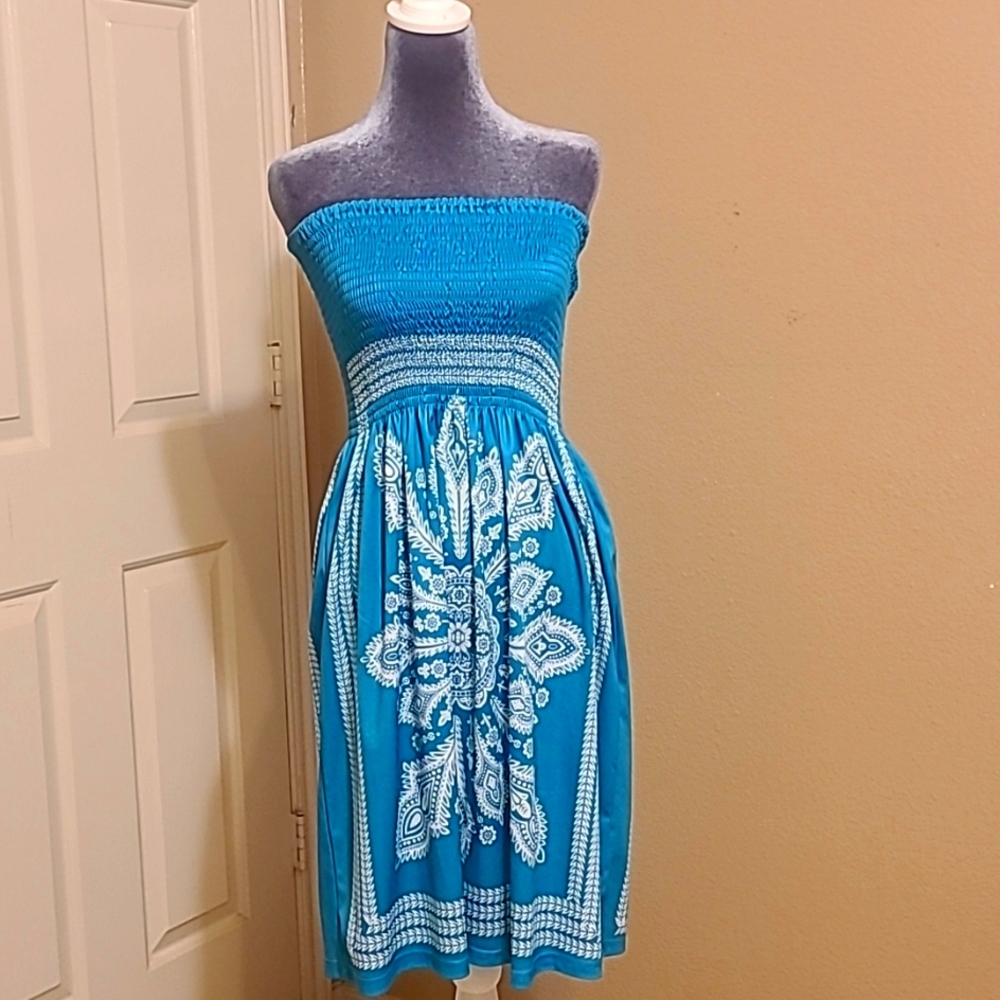 Teal Swimsuit CoverUp Dress